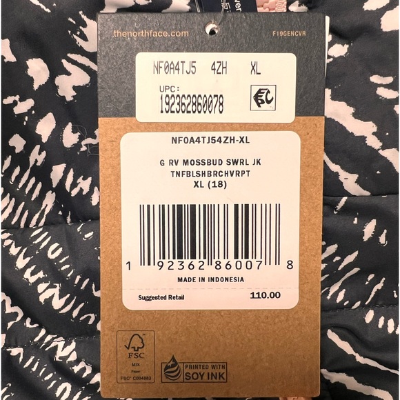 The North Face Youth 18 XL Girls Reversible Mossbud Jacket - Picture 13 of 13